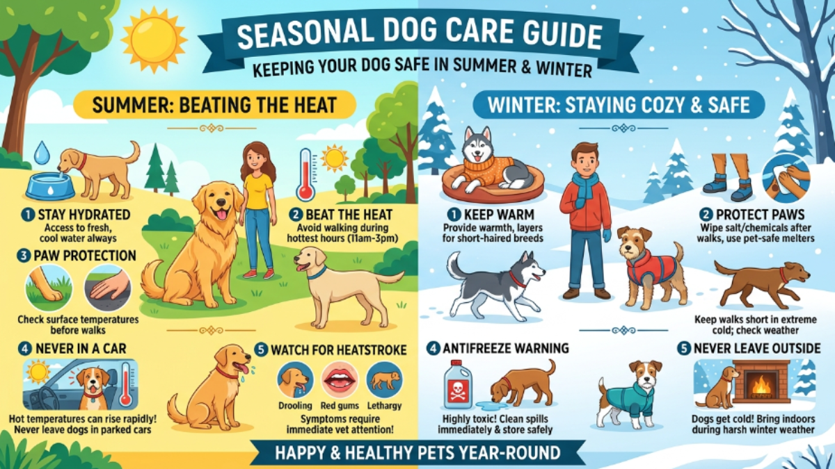 Seasonal Dog Care Guide Keeping Your Dog Safe in Summer and Winter
