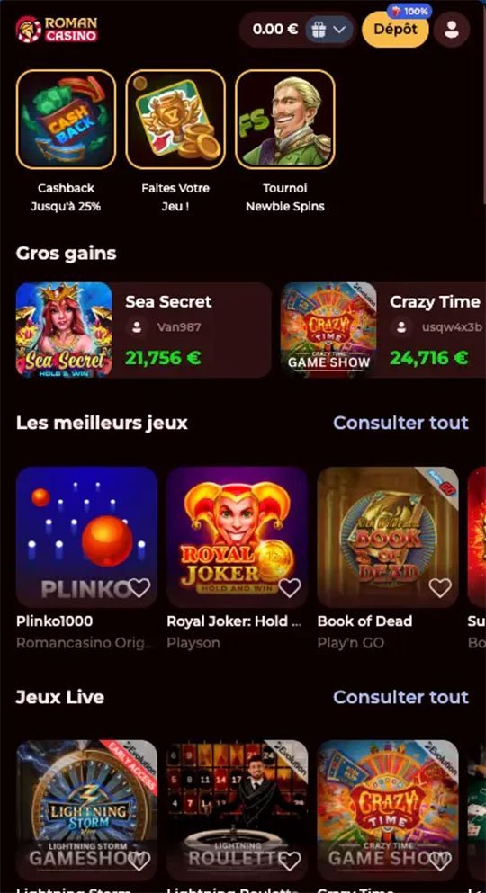 Découvrez roman casino en ligne